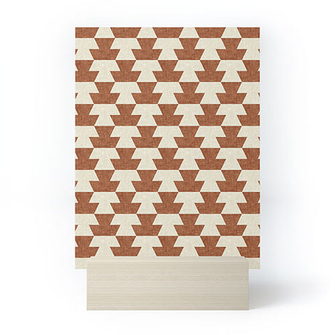 Little Arrow Design Co boho geometric aztec in ginger Mini Art Print