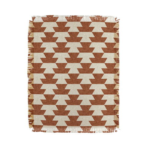 Little Arrow Design Co boho geometric aztec in ginger Throw Blanket
