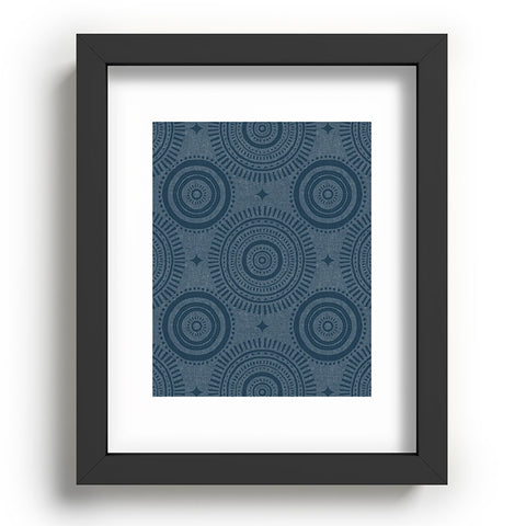 Little Arrow Design Co boho sun and stars dark blue Recessed Framing Rectangle
