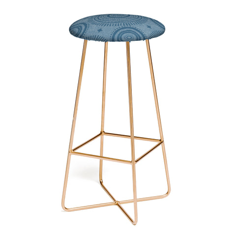 Little Arrow Design Co boho sun and stars dark blue Bar Stool