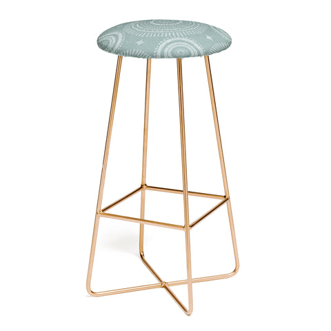 Little Arrow Design Co boho sun and stars dark teal Bar Stool
