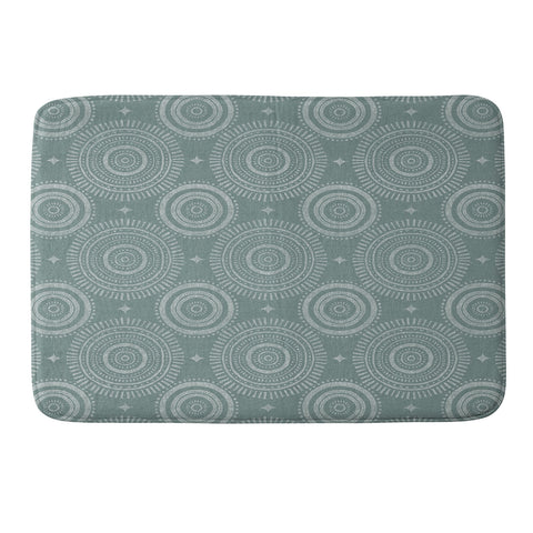 Little Arrow Design Co boho sun and stars dark teal Memory Foam Bath Mat