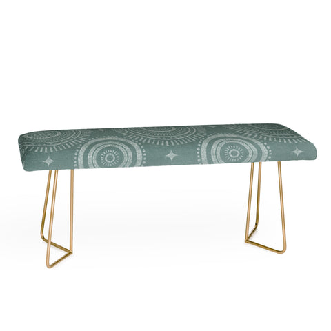 Little Arrow Design Co boho sun and stars dark teal Bench