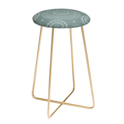 Little Arrow Design Co boho sun and stars dark teal Counter Stool