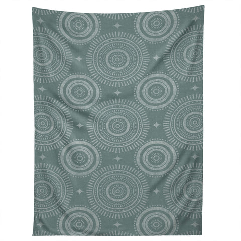 Little Arrow Design Co boho sun and stars dark teal Tapestry