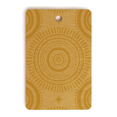 Little Arrow Design Co boho sun and stars gold Cutting Board Rectangle