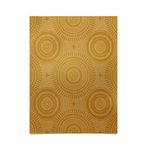 Little Arrow Design Co boho sun and stars gold Poster