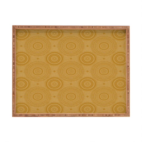 Little Arrow Design Co boho sun and stars gold Rectangular Tray