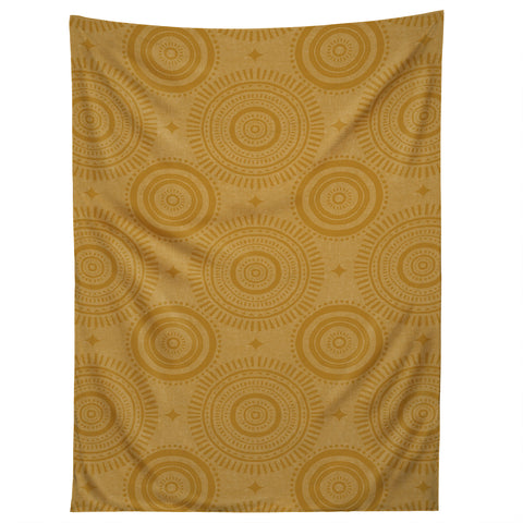 Little Arrow Design Co boho sun and stars gold Tapestry