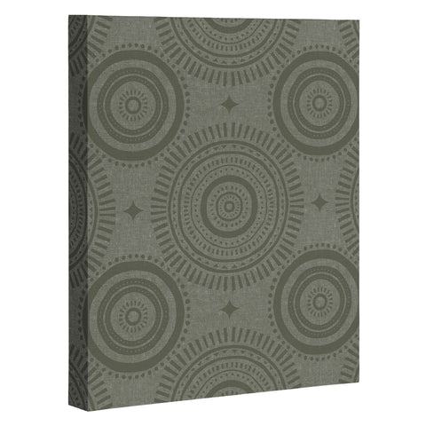 Little Arrow Design Co boho sun and stars olive Art Canvas