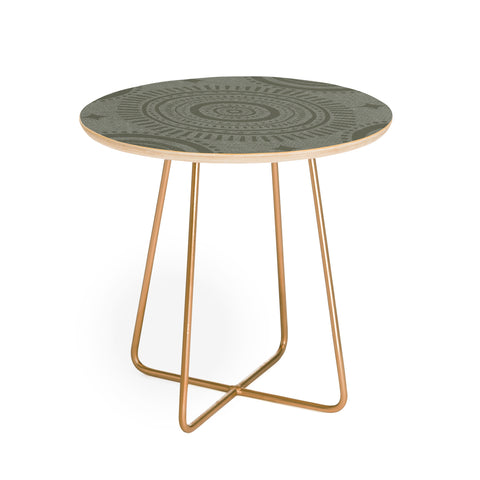 Little Arrow Design Co boho sun and stars olive Round Side Table