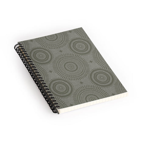 Little Arrow Design Co boho sun and stars olive Spiral Notebook