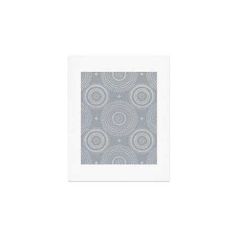 Little Arrow Design Co boho sun and stars spa blue Art Print