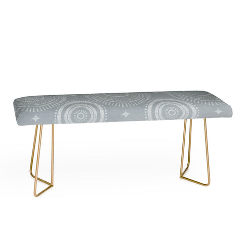 Little Arrow Design Co boho sun and stars spa blue Bench