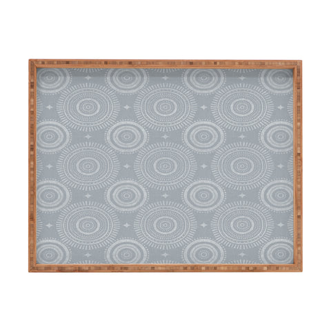 Little Arrow Design Co boho sun and stars spa blue Rectangular Tray
