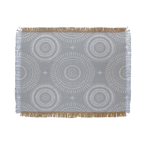 Little Arrow Design Co boho sun and stars spa blue Throw Blanket