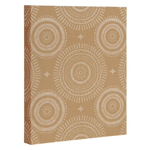 Little Arrow Design Co boho sun and stars tan Art Canvas