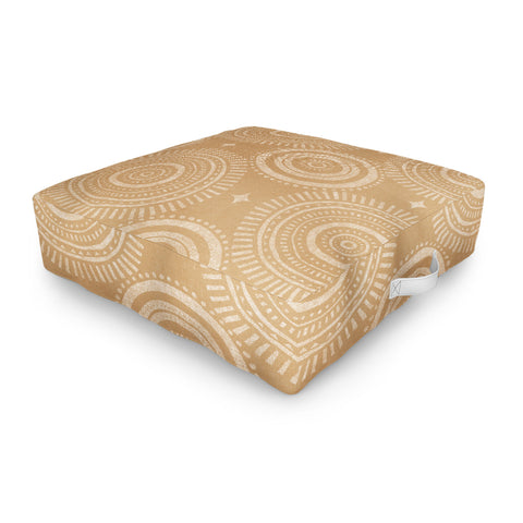 Little Arrow Design Co boho sun and stars tan Outdoor Floor Cushion