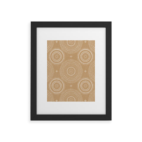 Little Arrow Design Co boho sun and stars tan Framed Art Print