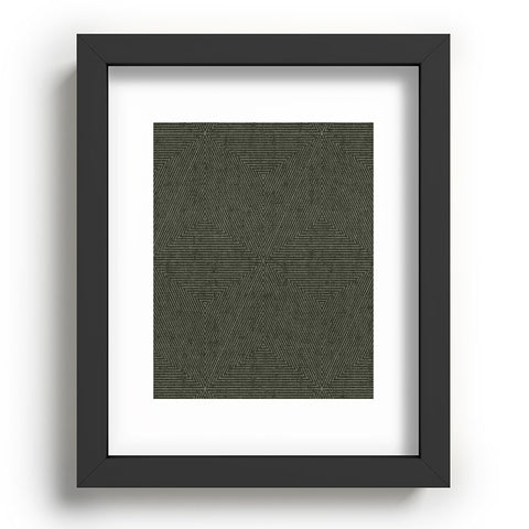 Little Arrow Design Co boho triangle stripes olive green Recessed Framing Rectangle