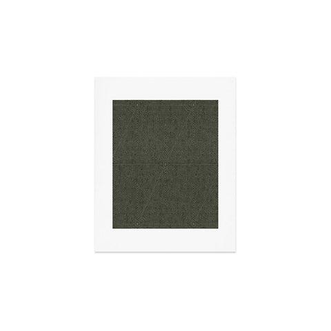 Little Arrow Design Co boho triangle stripes olive green Art Print