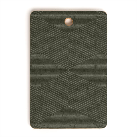 Little Arrow Design Co boho triangle stripes olive green Cutting Board Rectangle