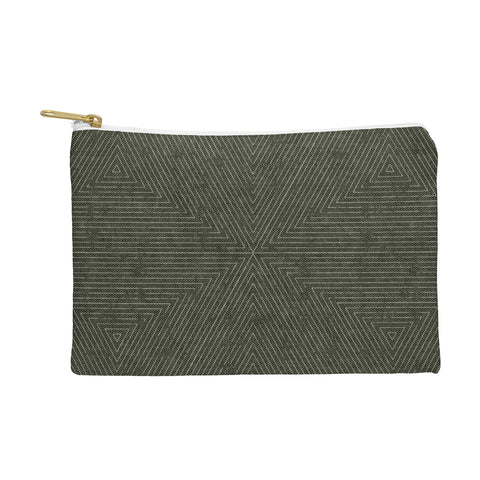 Little Arrow Design Co boho triangle stripes olive green Pouch