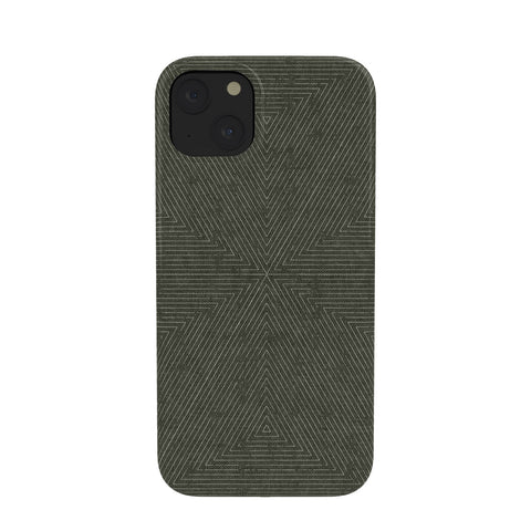 Little Arrow Design Co boho triangle stripes olive green Phone Case