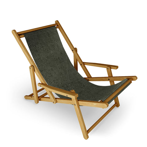 Little Arrow Design Co boho triangle stripes olive green Sling Chair