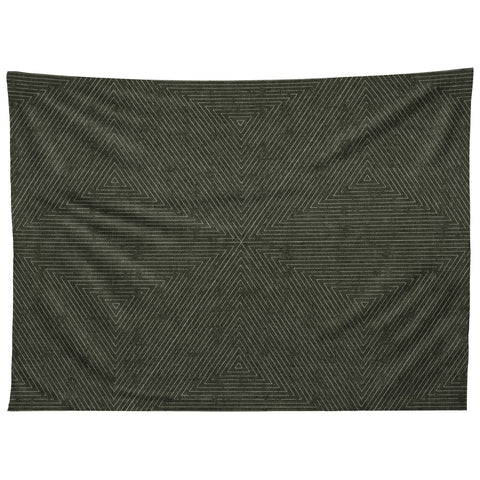 Little Arrow Design Co boho triangle stripes olive green Tapestry