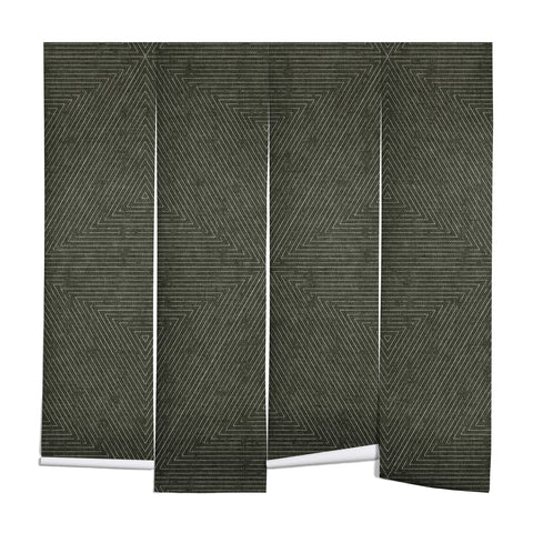 Little Arrow Design Co boho triangle stripes olive green Wall Mural
