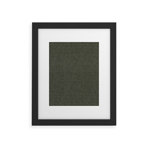 Little Arrow Design Co boho triangle stripes olive green Framed Art Print