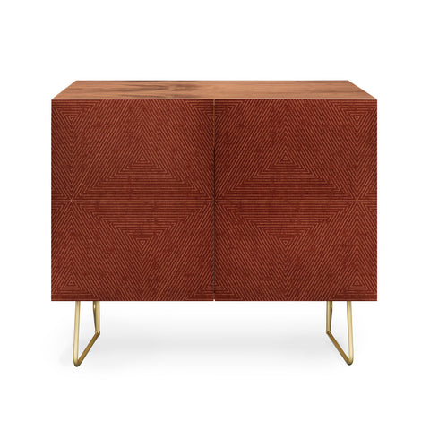 Little Arrow Design Co boho triangle stripes rust Credenza