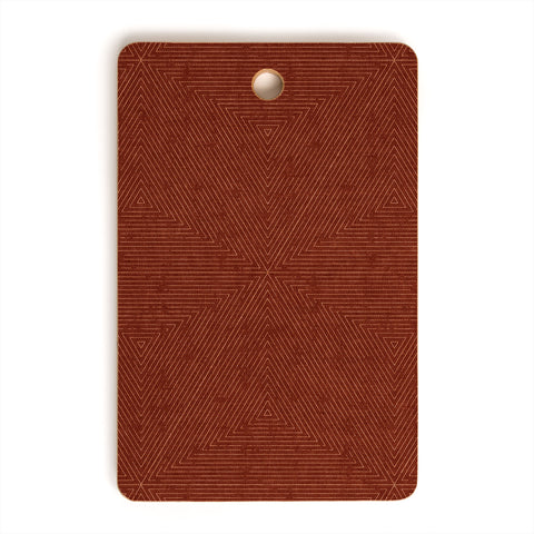 Little Arrow Design Co boho triangle stripes rust Cutting Board Rectangle
