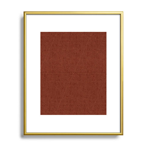 Little Arrow Design Co boho triangle stripes rust Metal Framed Art Print