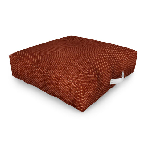 Little Arrow Design Co boho triangle stripes rust Outdoor Floor Cushion