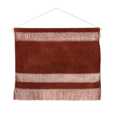 Little Arrow Design Co boho triangle stripes rust Wall Hanging Landscape