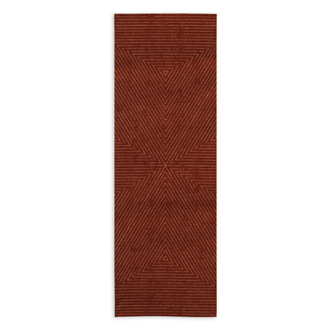 Little Arrow Design Co boho triangle stripes rust Yoga Towel
