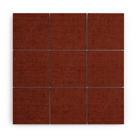 Little Arrow Design Co boho triangle stripes rust Wood Wall Mural