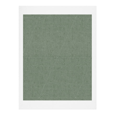 Little Arrow Design Co boho triangle stripes sage Art Print