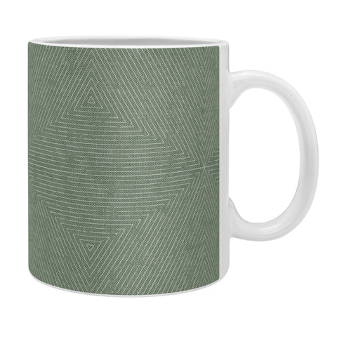 Little Arrow Design Co boho triangle stripes sage Coffee Mug