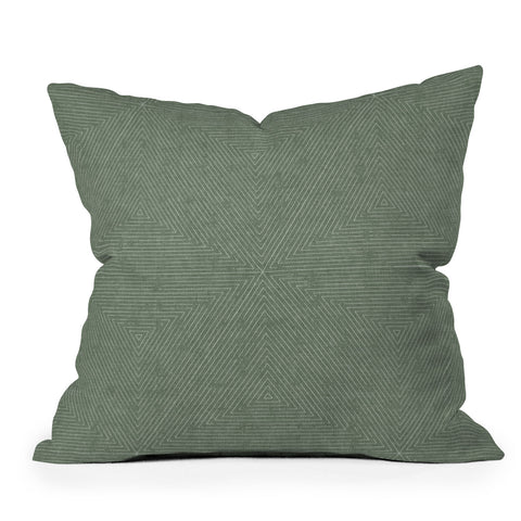 Little Arrow Design Co boho triangle stripes sage Throw Pillow