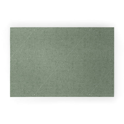 Little Arrow Design Co boho triangle stripes sage Welcome Mat