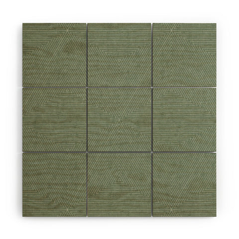 Little Arrow Design Co boho triangle stripes sage Wood Wall Mural