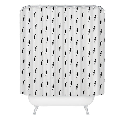 Little Arrow Design Co bolts in black Shower Curtain