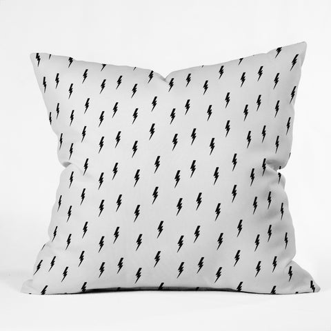 Little Arrow Design Co bolts in black Outdoor Throw Pillow