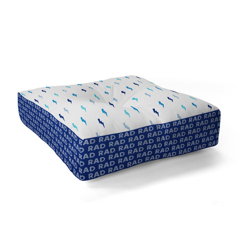 Little Arrow Design Co bolts in blue Floor Pillow Square