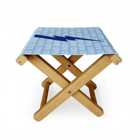Little Arrow Design Co bolts in blue Folding Stool