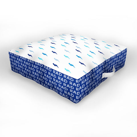 Little Arrow Design Co bolts in blue Outdoor Floor Cushion