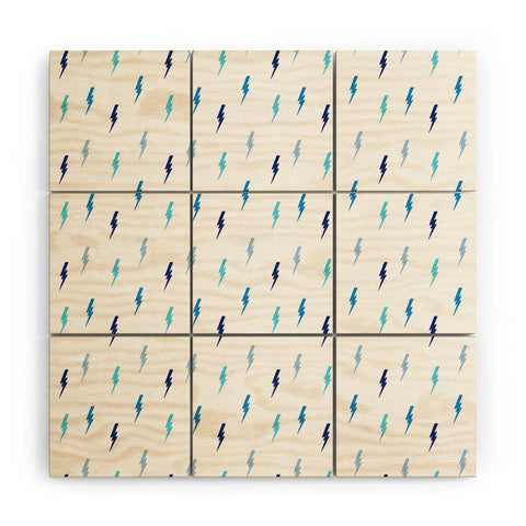 Little Arrow Design Co bolts in blue Wood Wall Mural